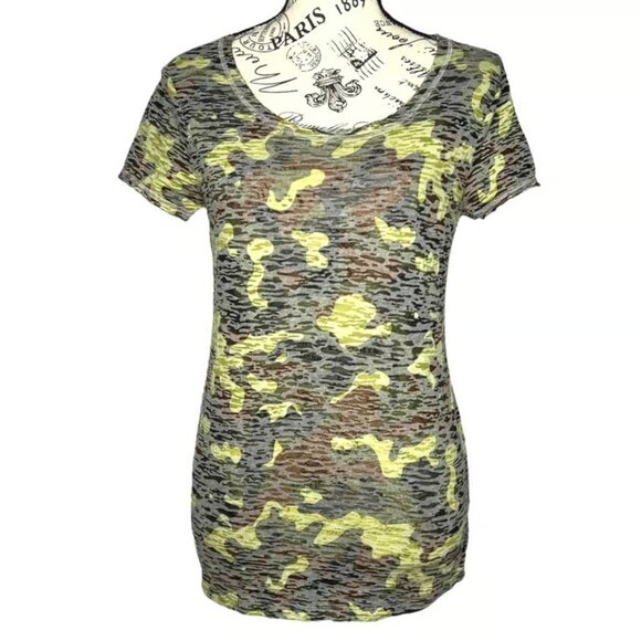 Cato SMALL Camouflage Semi-Sheer Short Sleeve Round Neck Tee - Picture 1 of 4